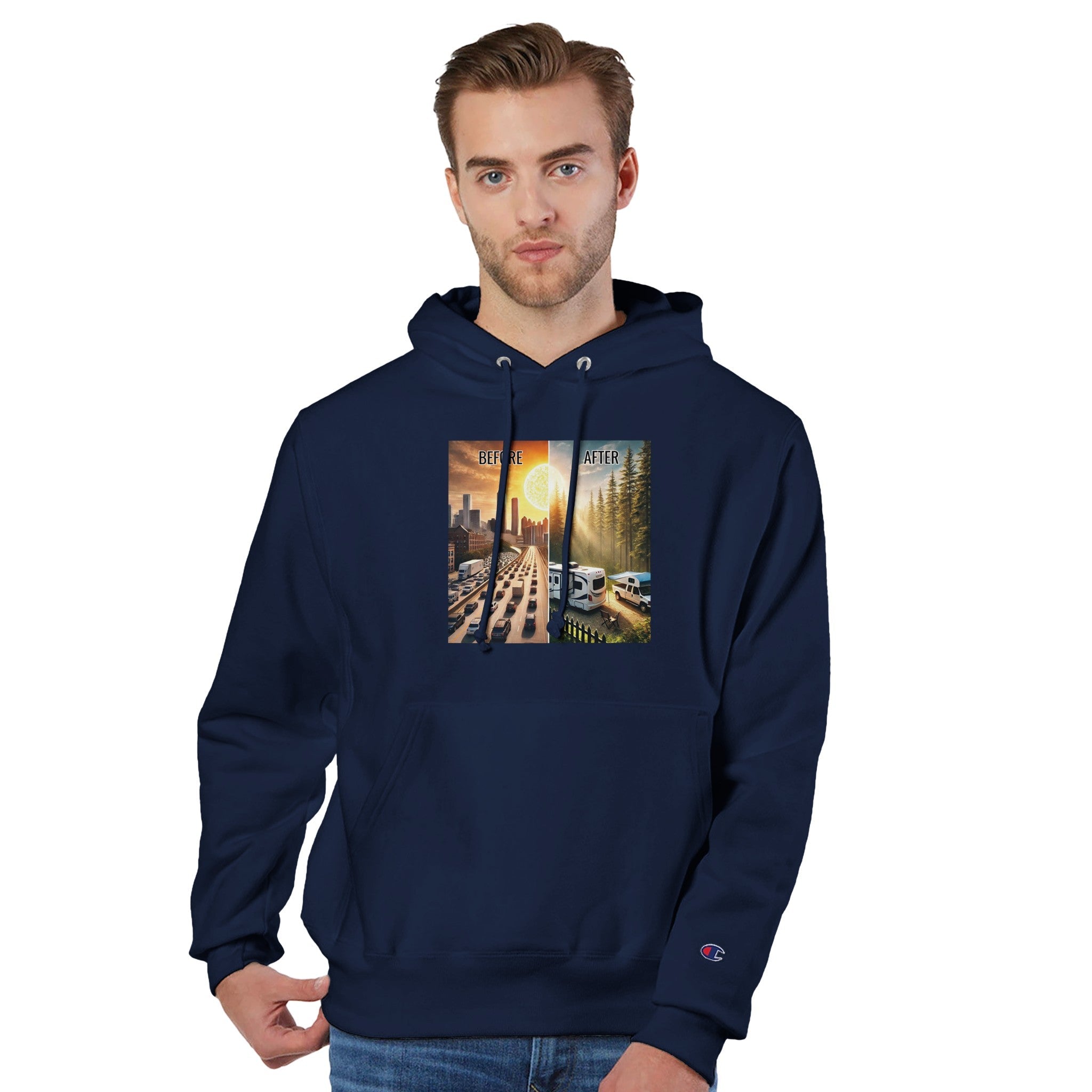 Recycled polyester Unisex Pullover Hoodie | Champion S1051 - Hoodie - RV Nation Apparel