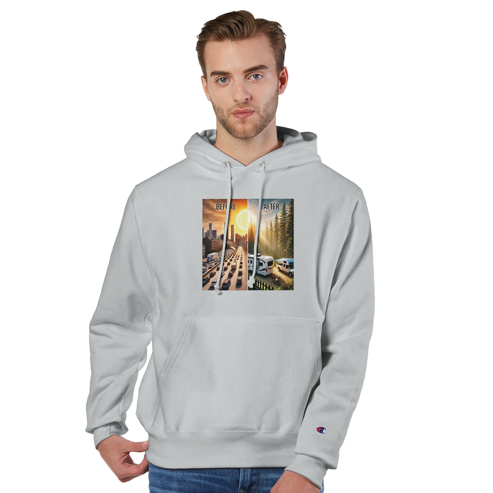 Recycled polyester Unisex Pullover Hoodie | Champion S1051 - Hoodie - RV Nation Apparel